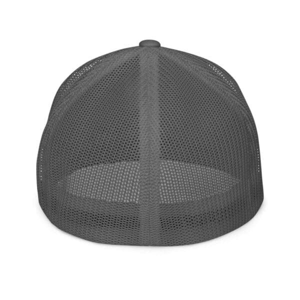 A Closed Back Trucker Cap in Charcoal Black Color Back