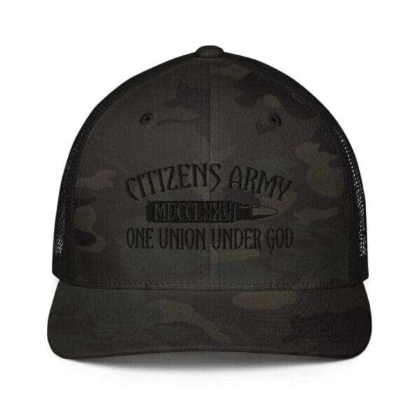 A Camouflage Themed Trucker Cap Front