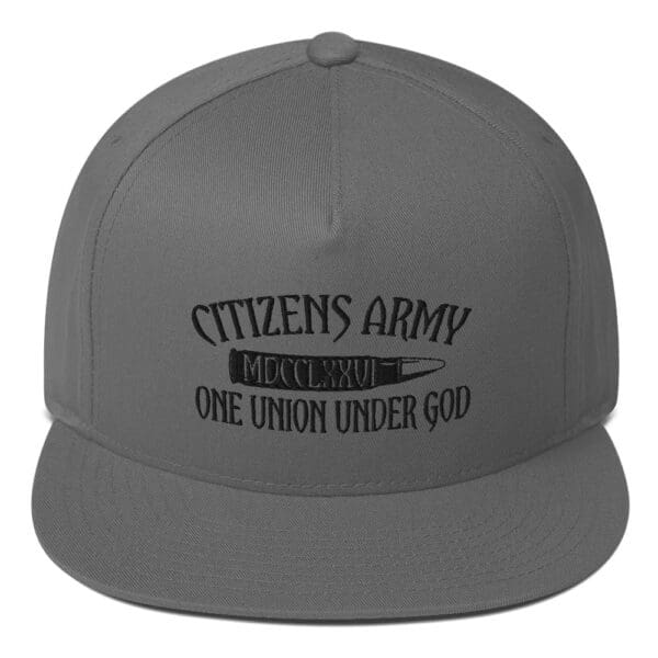 A Grey With Black Brand Logo Snap Back Cap Front