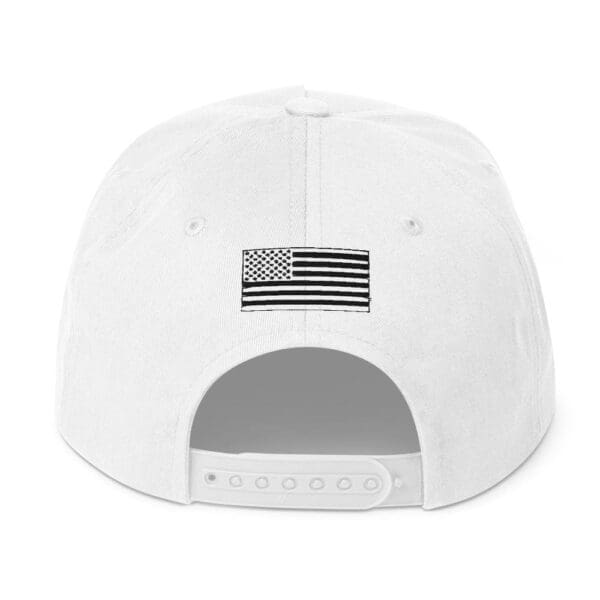A White With Black Brand Logo Snap Back Cap Back