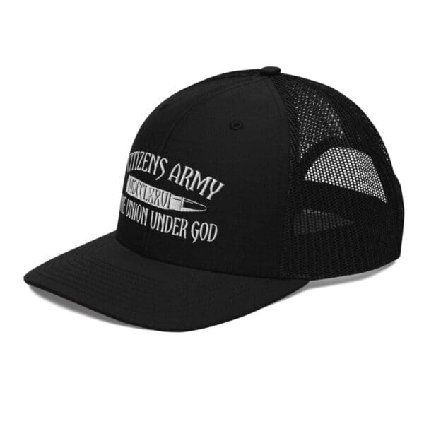 Citizens Army Logo Printed Black Snapback Cap Side Crossed