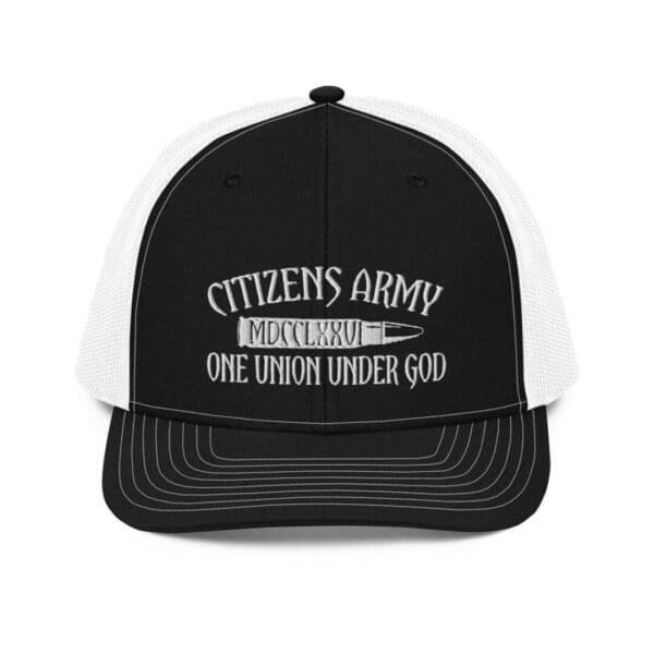 Citizens Army Logo Printed Black Snapback Cap Front