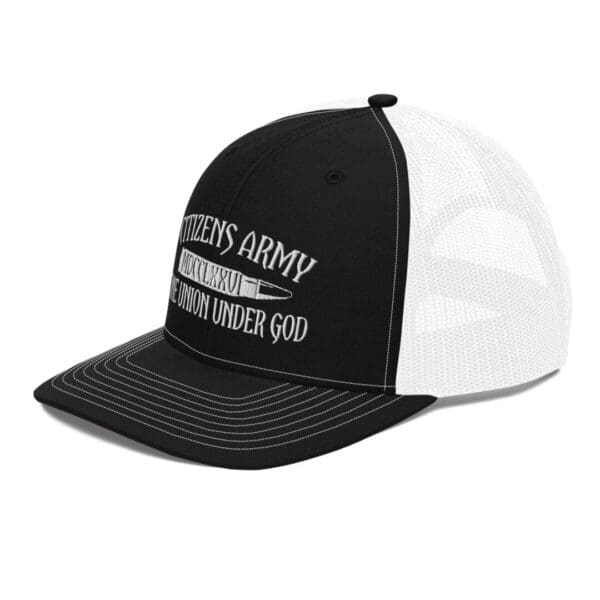 Citizens Army Printed Black White Snapback Cap Cross View