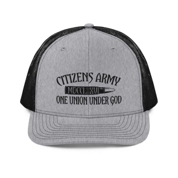 A Grey and Black Color Snapback Cap