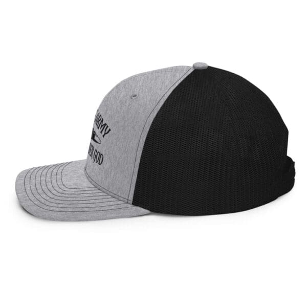 A Snapback Black and Grey Color Cap Side Rotated Back