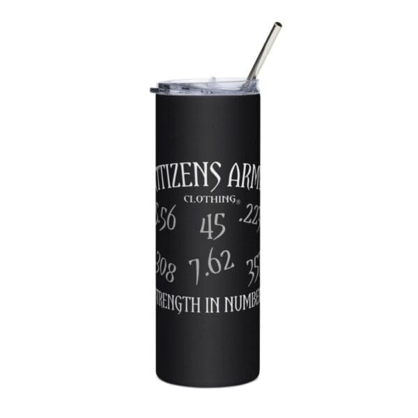 Stainless Steel Strength in Numbers Black Tumbler