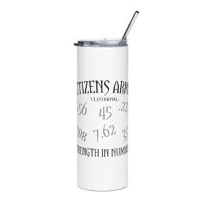 Stainless Steel Strength in Numbers White Tumbler