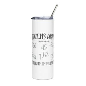 Stainless Steel Strength in Numbers White Tumbler