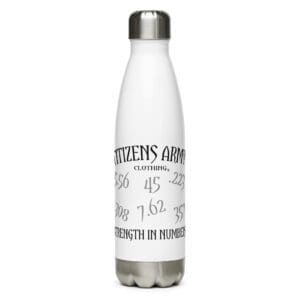 Stainless Steel Strength in Numbers White Bottle