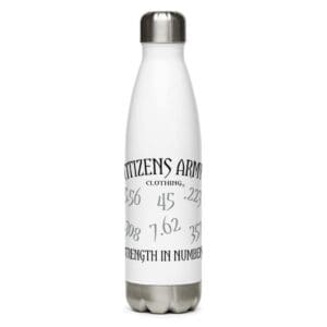 Stainless Steel Strength in Numbers White Bottle