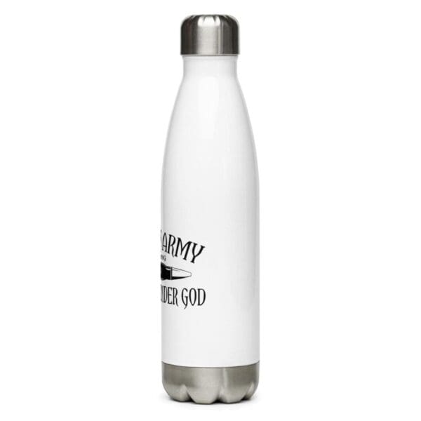 A White Color Stainless Steel Bottle Back Left