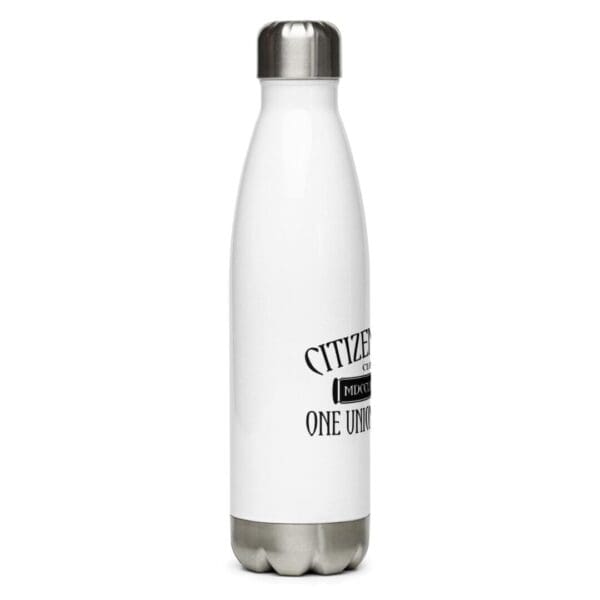 A White Color Stainless Steel Bottle Back