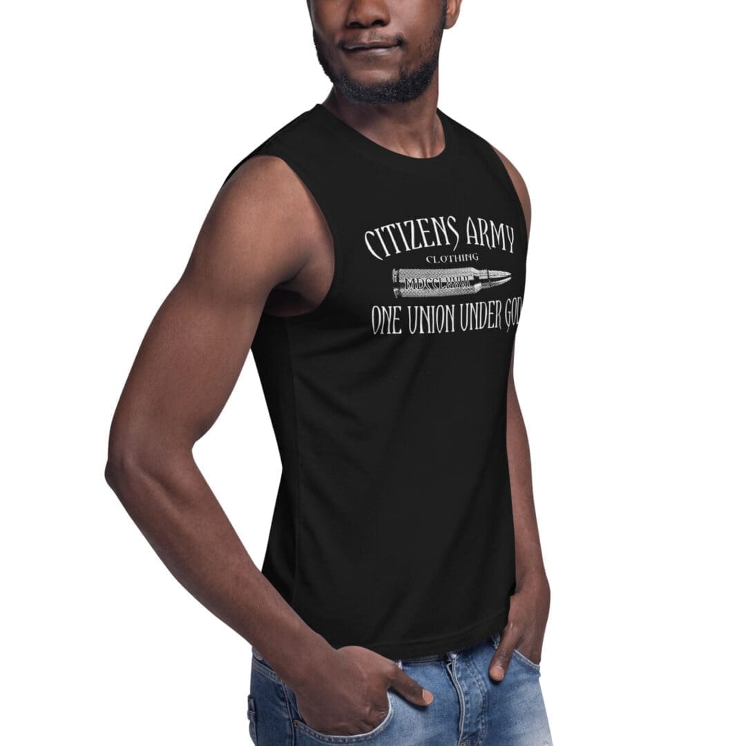 Men's CITIZENS ARMY LOGO Muscle Shirt (White Logo) - Citizens Army