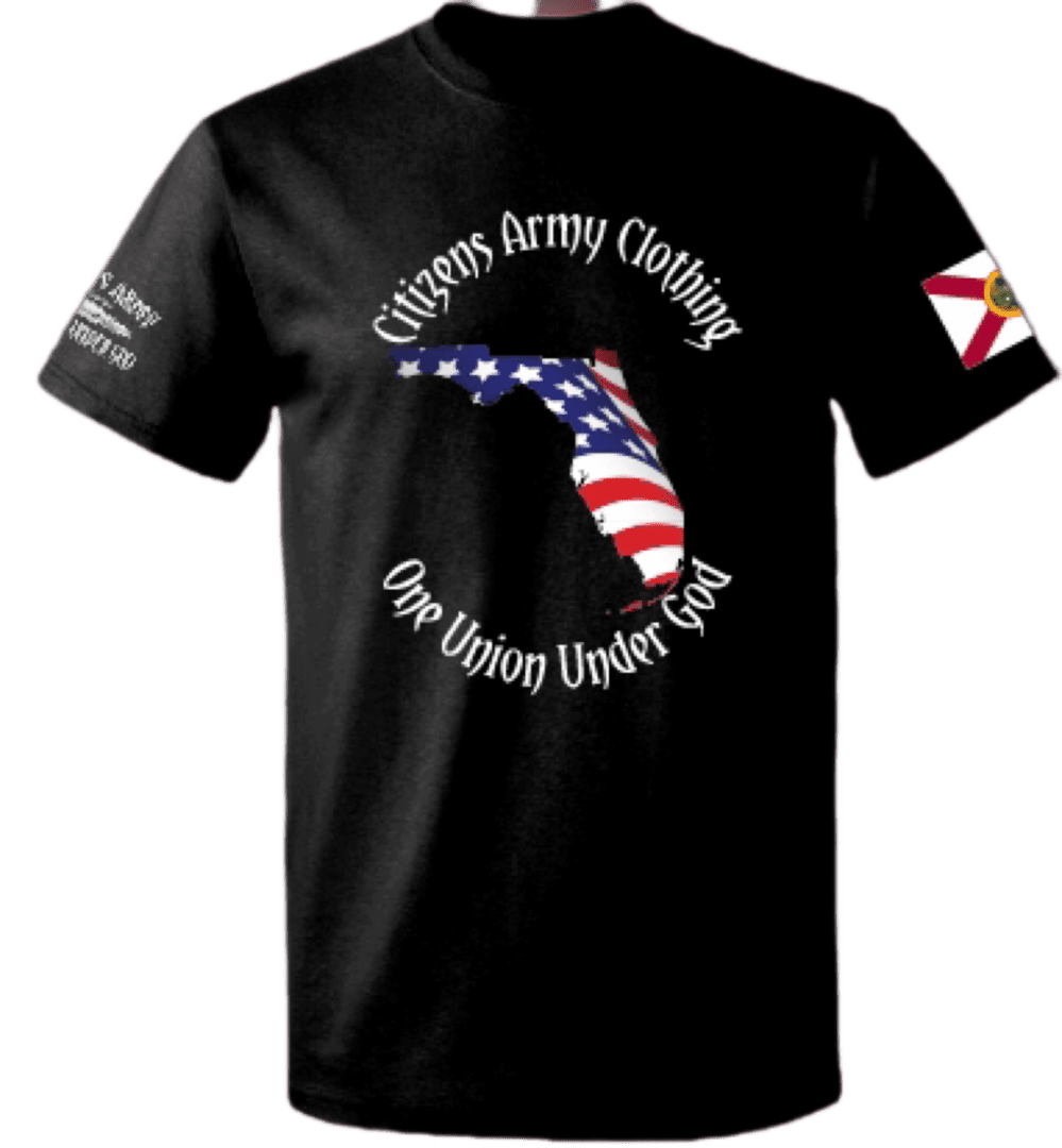 A black t - shirt that says florida army cadets.
