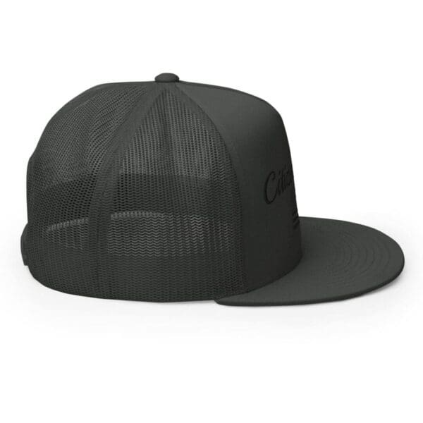 A Trucker 6006 Snap Back Cap Citizens Army w/ Flag (Black Font) with a logo on it.
