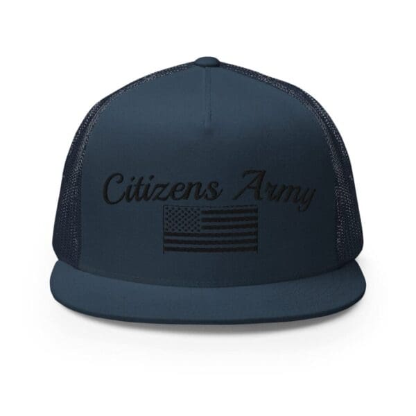 Citizens Trucker 6006 Snap Back Cap Army w/ Flag (Black Font)