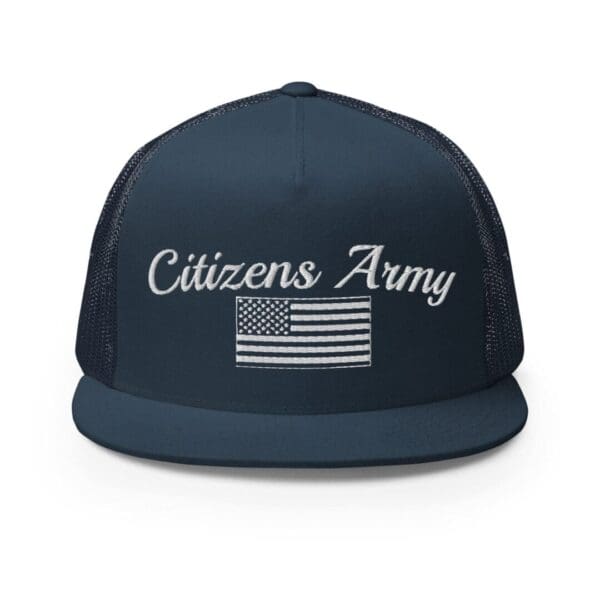 Trucker 6006 Snap Back Cap Citizens Army w/ Flag (White Font)
