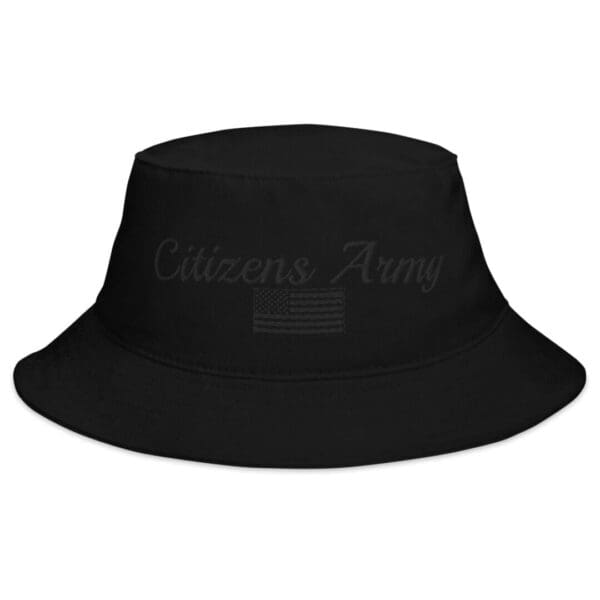 BX003 Bucket Hat Citizens Army w/ Flag (Black Font).