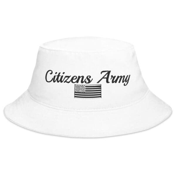 BX003 Bucket Hat Citizens Army w/ Flag (Black Font)