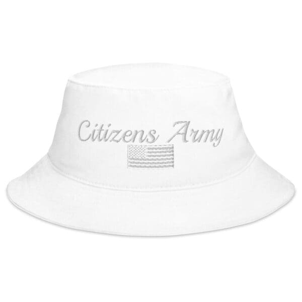 BX003 Bucket Hat Citizens Army w/ Flag (White Font)