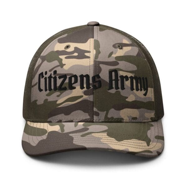 Camouflage 1247 Snap Back Trucker Hat w/Citizens Army (Black Font) trucker hat.