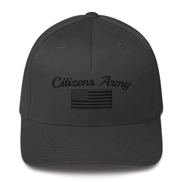 6277 Flexfit Cap Citizens Army w/ Flag (Black Font) hat.