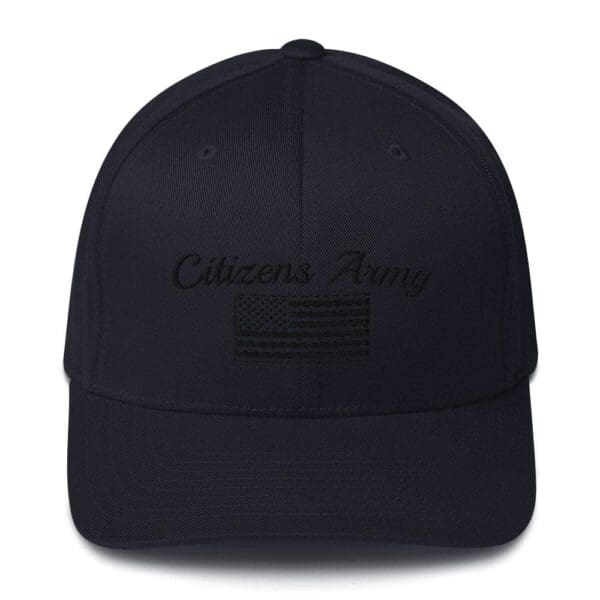 A 6277 Flexfit Cap Citizens Army w/ Flag (Black Font) with the words citizens army on it.