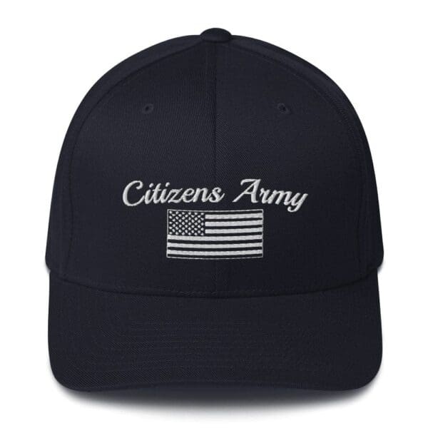 6277 Flexfit Cap Citizens Army w/ Flag (White Font)