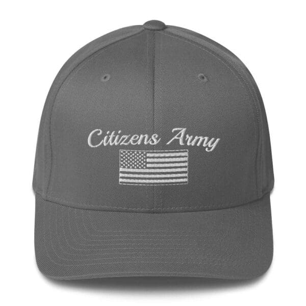 6277 Flexfit Cap Citizens Army w/ Flag (White Font)