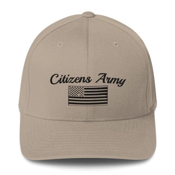 6277 Flexfit Cap Citizens Army w/ Flag (Black Font) hat.