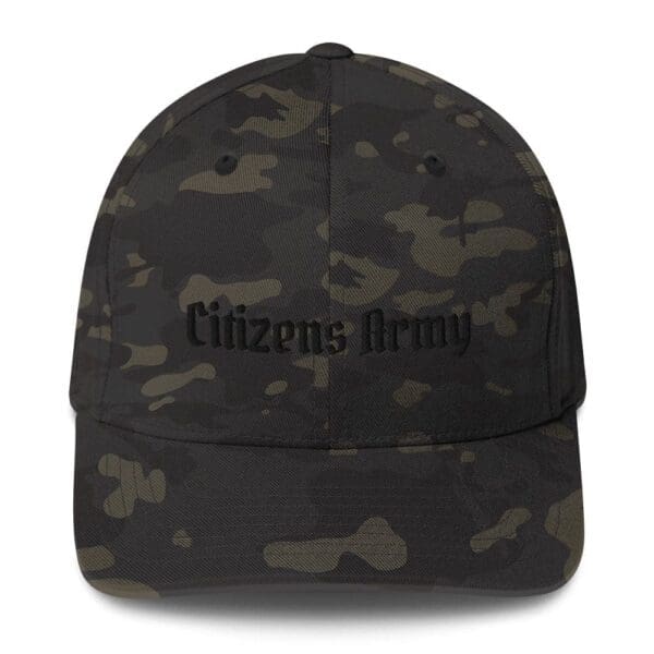 6277 Flexfit Cap w/Citizens Army (Black Font) camo flexfit hat.