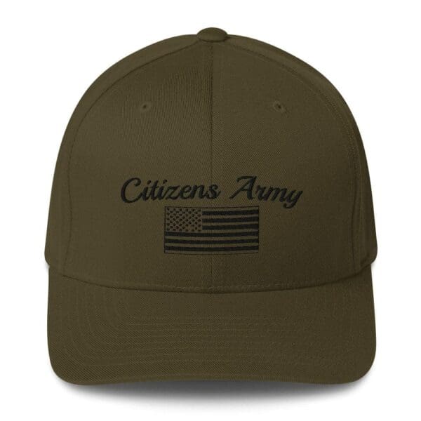 6277 Flexfit Cap Citizens Army w/ Flag (Black Font)