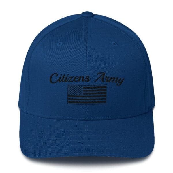 6277 Flexfit Cap Citizens Army w/ Flag (Black Font) hat.