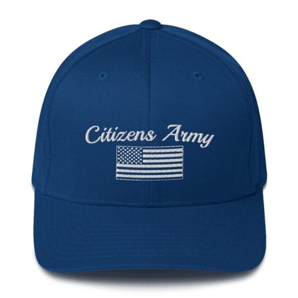 6277 Flexfit Cap Citizens Army w/ Flag (White Font)