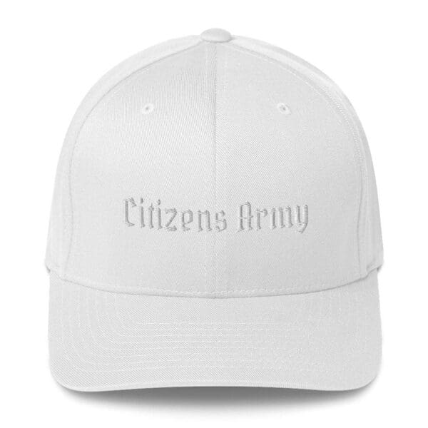 A 6277 Flexfit Cap w/Citizens Army (White Font) with the word citizens army on it.