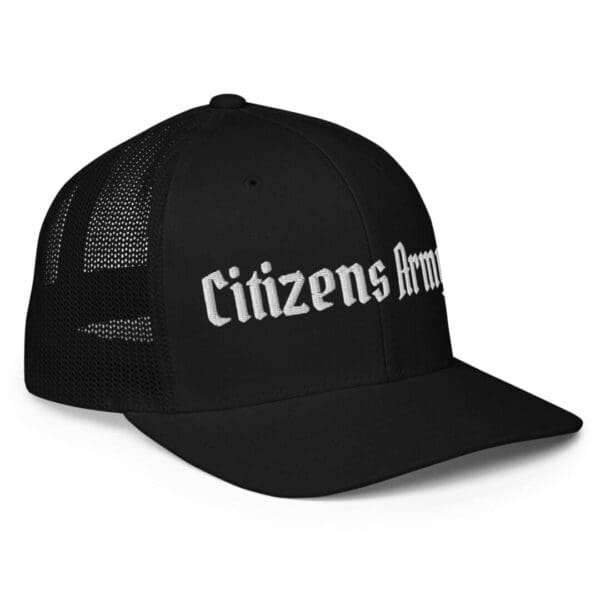 A 6511 Flexfit Trucker Cap w/Citizens Army (White Font) with white text.