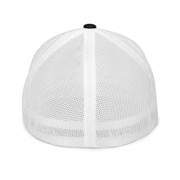 The back view of a 6511 Flexfit Trucker Cap Citizens Army w/ Flag (Black Font) on a white background.