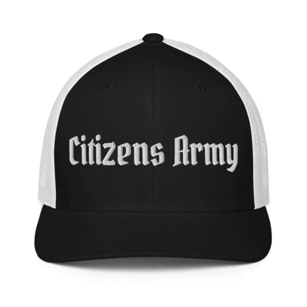 6511 Flexfit Trucker Cap w/Citizens Army (White Font) trucker hat.