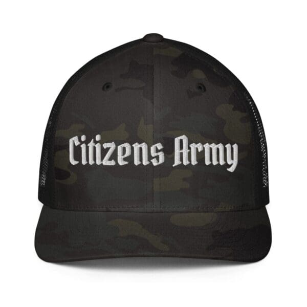 6511 Flexfit Trucker Cap w/Citizens Army (White Font)