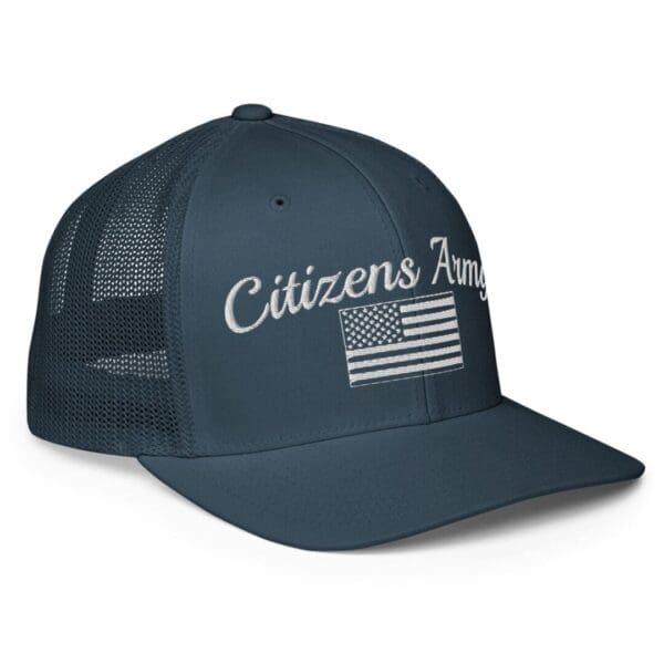 Citizens angels 6511 Flexfit Trucker Cap Citizens Army w/ Flag (White Font).