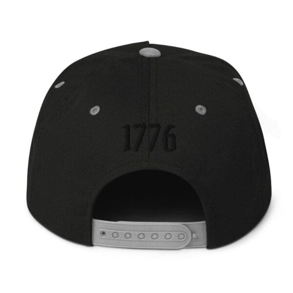 A Flat Bill 6007 Snap Back Cap w/Citizens Army (Black Font) hat with a grey back.