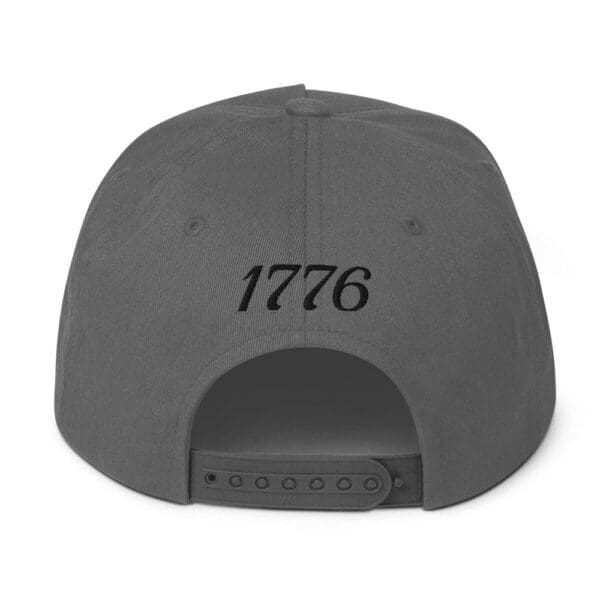 A Flat Bill 6007 Snap Back Cap Citizens Army w/ Flag (Black Font) with the word 1776 on it.