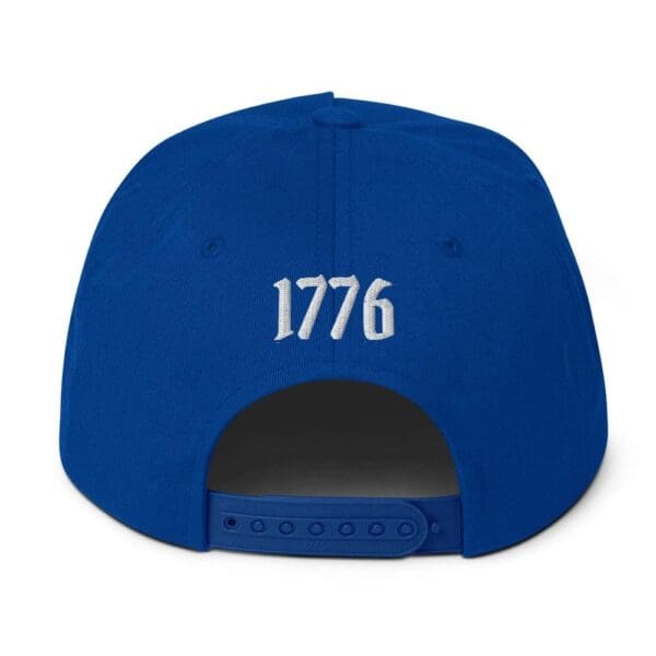 A Flat Bill 6007 Snap Back Cap w/Citizens Army (White Font) with the word 1776 on it.