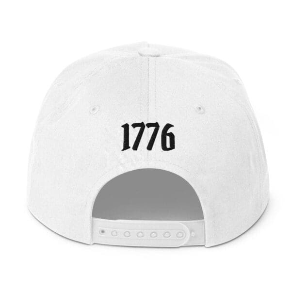 A Flat Bill 6007 Snap Back Cap w/Citizens Army (Black Font) with the word 1776 on it.