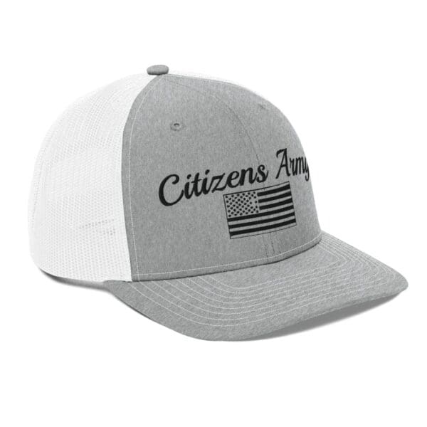 112 Snap Back Trucker Cap Citizens Army w/ Flag (Black Font)